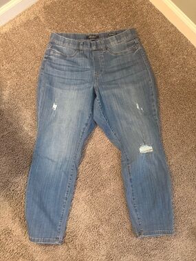 Judy Blue Light Blue Boyfriend Style Distressed Women's Jeans